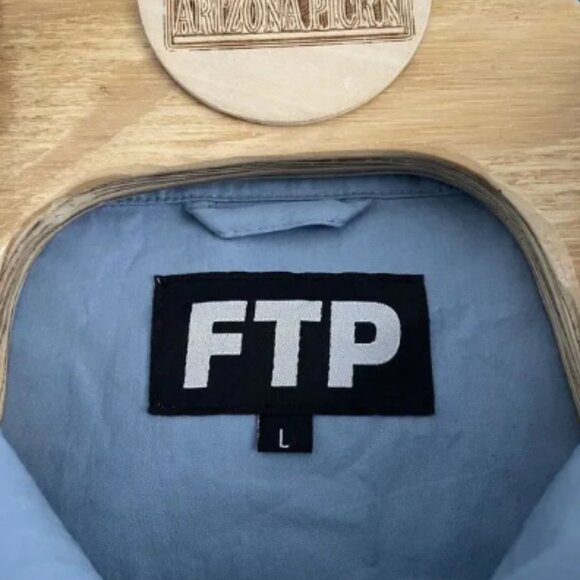 FTP Fck The Population Blue Pullover Windbreaker Jacket Men's Large - Picture 3 of 5